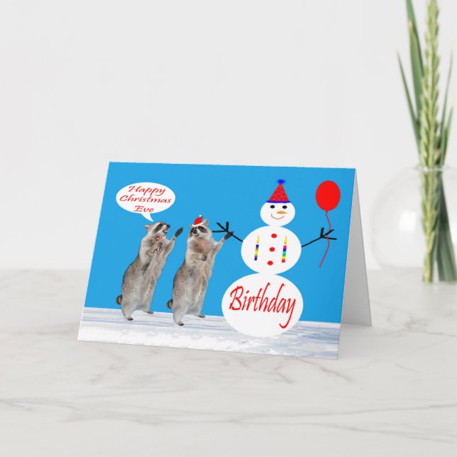 Birthday On Christmas Eve Greeting Card (Front)