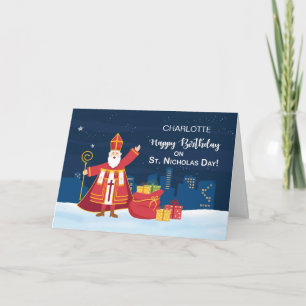 Birthday on St. Nicholas Day Filled Simple Joy Card