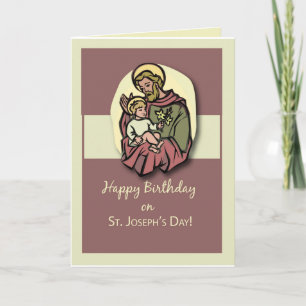 Birthday on the Feast of St. Joseph Brown Card