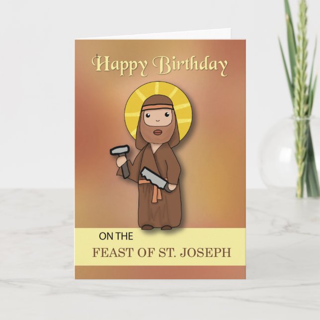 Birthday on the Feast of St. Joseph Simple Card (Front)