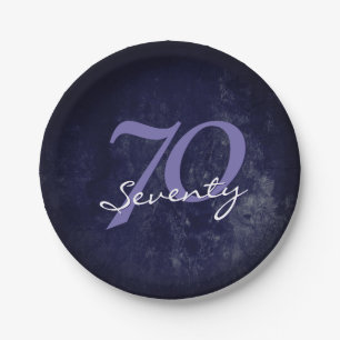 Birthday or Anniversary   Purple Grunge EDITABLE Paper Plate