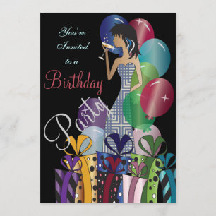 Birthday or Bachelorette Party Cocktail Diva Girl Invitation