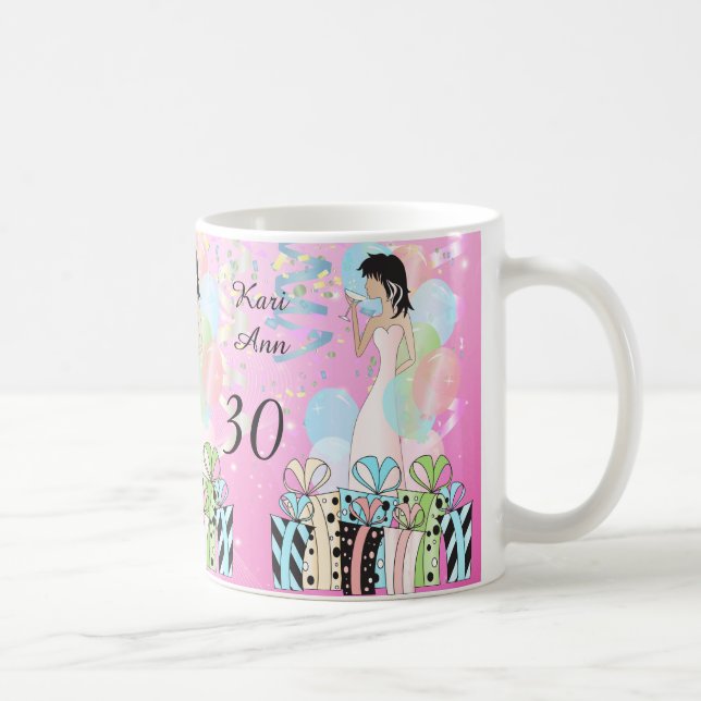 Birthday or Bachelorette Party Diva Girl - Pink Coffee Mug (Right)