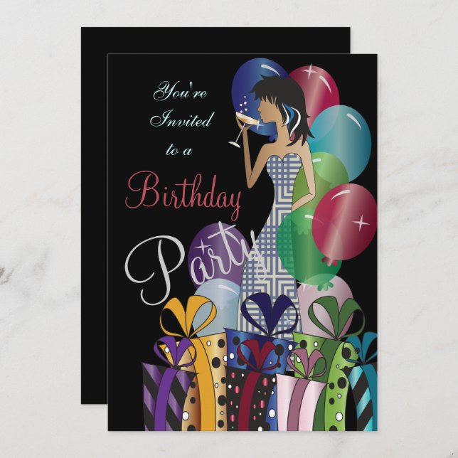 Birthday or Bachelorette Party Diva Princess Girl Invitation (Front/Back)