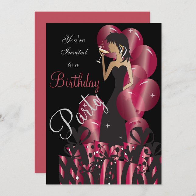 Birthday or Bachelorette Party Diva Princess Girl Invitation (Front/Back)