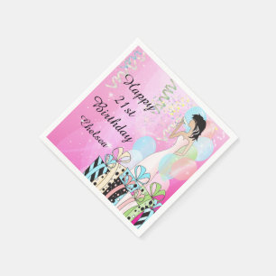 Birthday or Bachelorette Party Diva Princess Girl Napkin