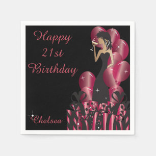 Birthday or Bachelorette Party Diva Princess Girl Napkin