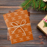 Birthday orange brown rust name wrapping paper sheet<br><div class="desc">Elegant, trendy party wrapping paper sheets. 2 sheets in burnt orange, and one brown, rusty background, white text.
Personalise and add a name and age.</div>