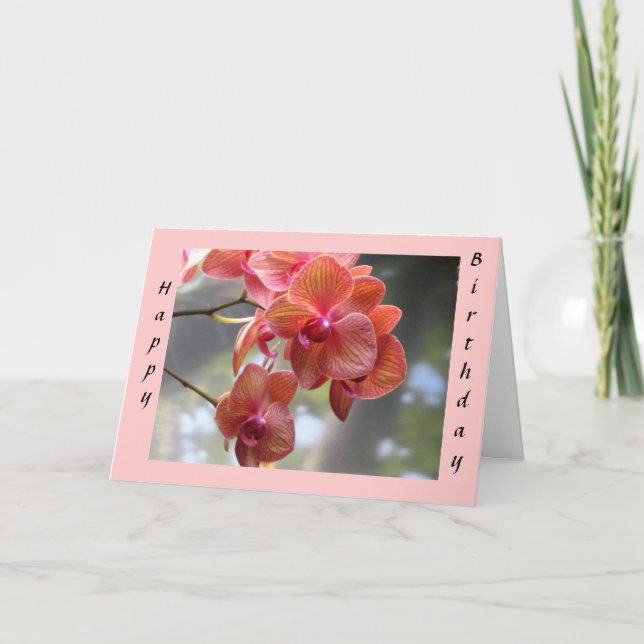 Birthday Orchids Card (Front)