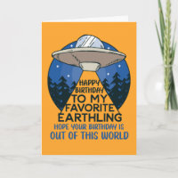 Birthday Out Of This World Funny Alien UFO