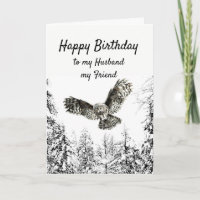 Birthday Owl Bird Watercolor Husband Friend