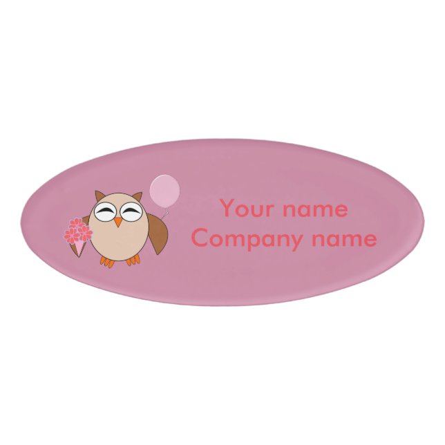 Birthday Owl Custom Name Tag (Front)