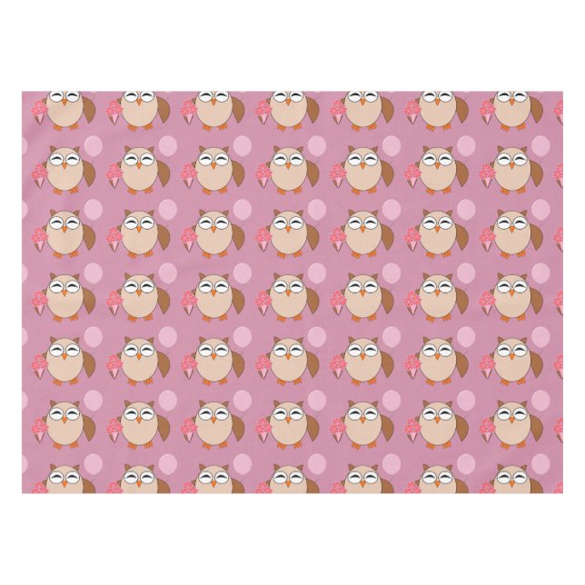 Birthday Owl Tablecloth (Front (Horizontal))
