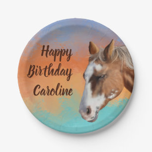 Birthday Palomino Horse  Paper Plate