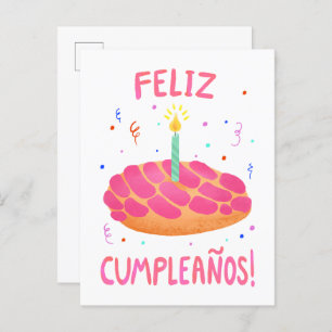 Birthday Pan Dulce Concha in Spanish Postcard