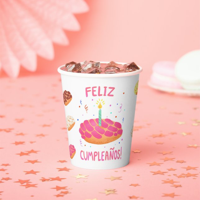 Birthday Pan Dulce Concha Paper Cups (Insitu)