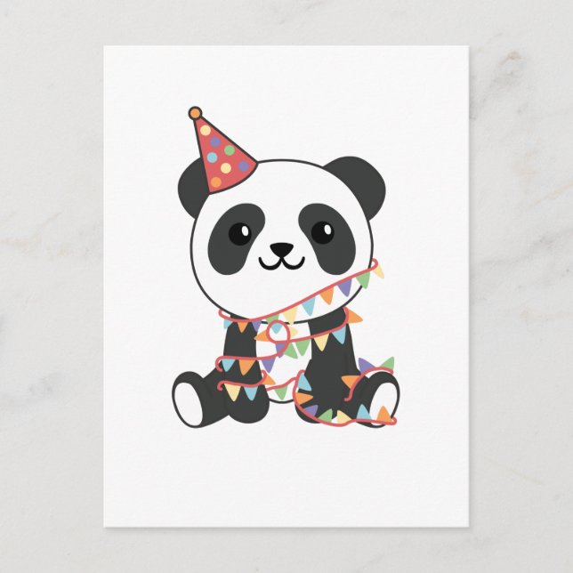 Birthday Panda For Kids A Birthday Holiday Postcar Postcard (Front)
