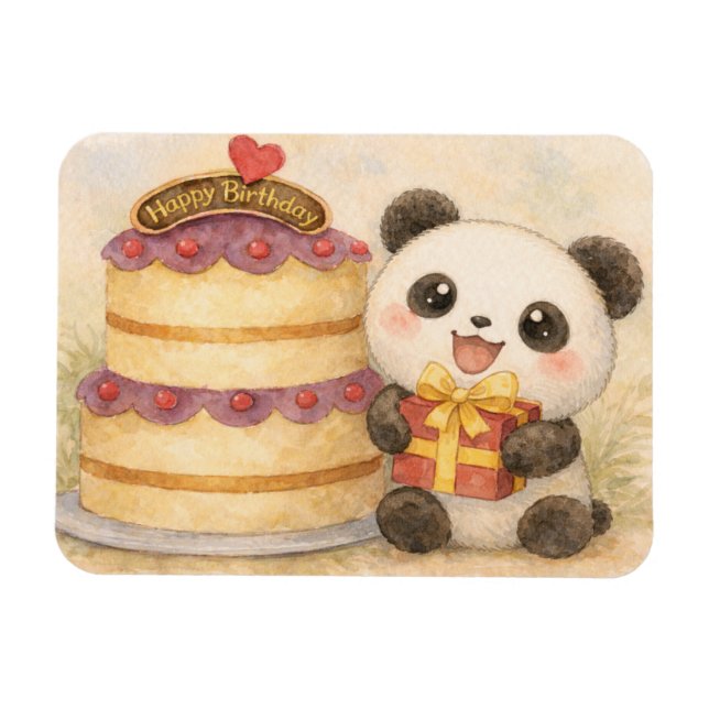 Birthday panda magnet (Horizontal)
