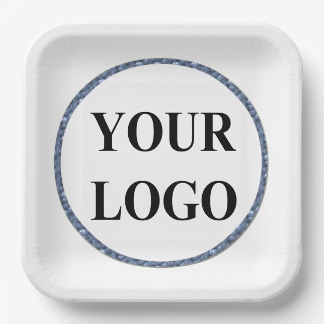 Birthday Paper Party Plate ADD LOGO Watercolor  (Front)