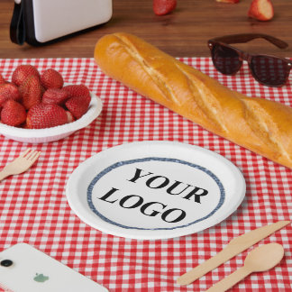 Birthday Paper Plates  ADD YOUR LOGO For Kids Her