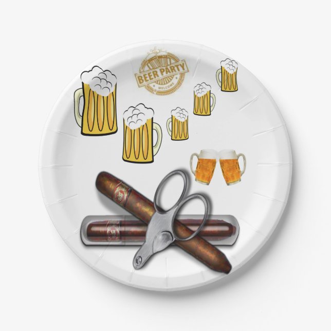 Birthday Paper Plates, Beer Plate (Front)