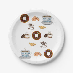 Birthday Paper Plates, Coffee Donuts Plate