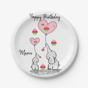 Birthday Paper Plates, Elephant Plate