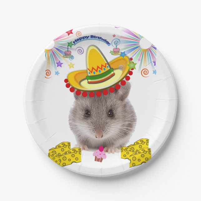 Birthday Paper Plates, Mice Paper Plate (Front)