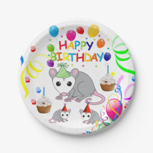 Birthday Paper Plates, Possum Paper Plate