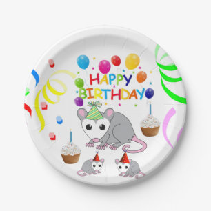 Birthday Paper Plates, Possum Plate