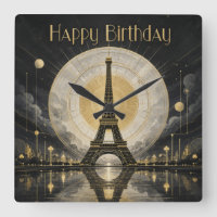 Birthday Paris Eiffel Tower Gold Deco