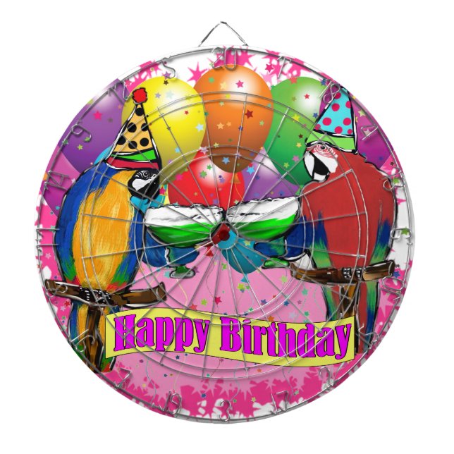 BIRTHDAY PARROTS DARTBOARD (Front)