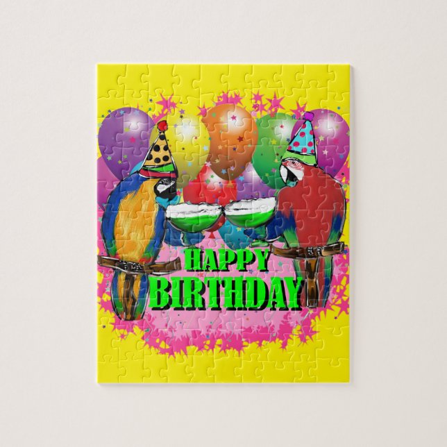 BIRTHDAY PARROTS JIGSAW PUZZLE (Vertical)
