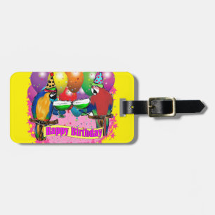 BIRTHDAY PARROTS LUGGAGE TAG