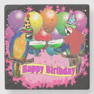 BIRTHDAY PARROTS STONE COASTER
