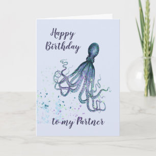 Birthday Partner Fun Romantic Octopus Humour Card