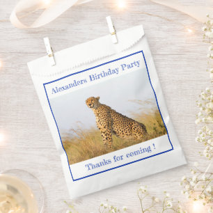 Birthday Party accessory Cheetah personalised Favour Bag