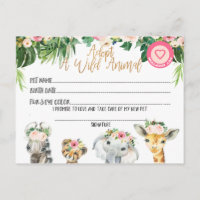 Birthday Party Adopt A Wild Animal Certificate