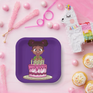 Birthday Party (African-American)  Paper Plate