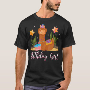 Birthday Party Animal Cool Cute Alpaca Llama Cactu T-Shirt