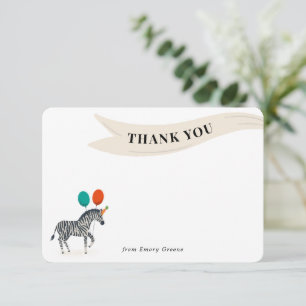 Birthday Party Animal Zebra Thank You Note
