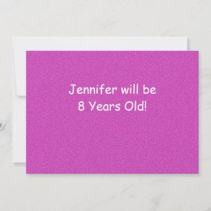 Birthday Party, Any Name, Any Age, Hot Pink Invitation