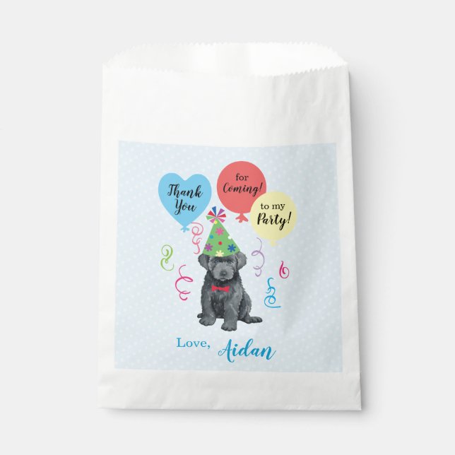 Birthday Party Balloons Bouvier des Flandres Favour Bag (Front)
