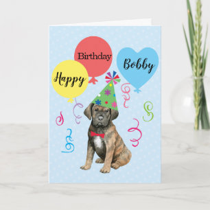 Birthday Party Balloons Cane Corso Card