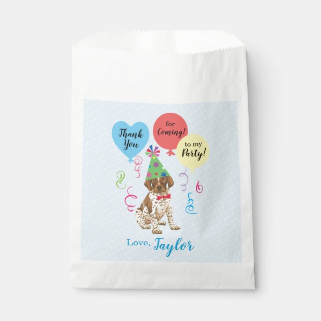 Birthday Party Balloons German Shorthaired Pointer Favour Bag (Front)