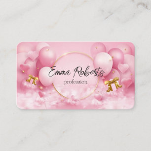  Birthday Party Balloons Gift Heart Business Card