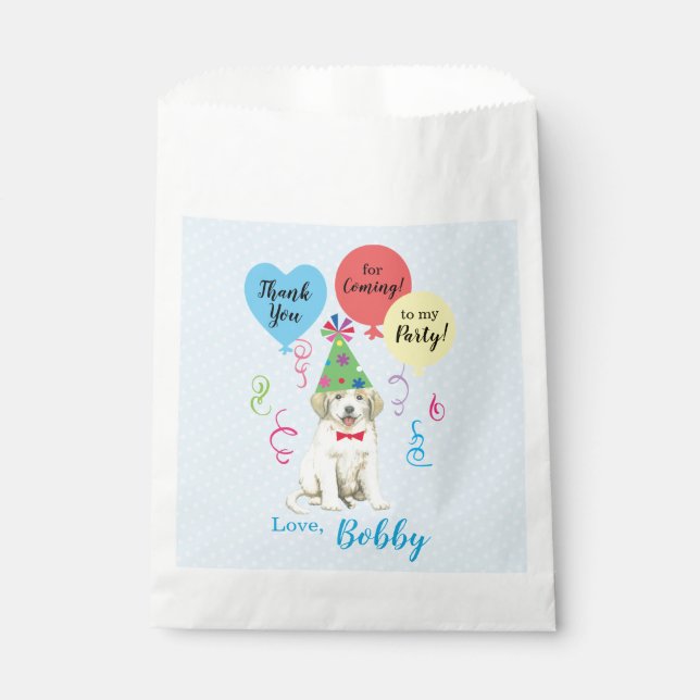 Birthday Party Balloons Great Pyrenees Favour Bag (Front)