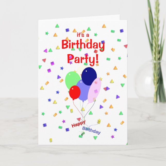 Birthday Party Balloons Invitation (Front)