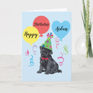 Birthday Party Balloons Kerry Blue Terrier Card
