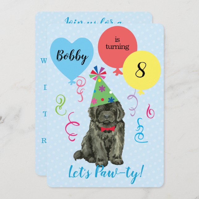 Birthday Party Balloons Newfoundland Invitation (Front/Back)